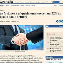 Las fusiones y adquisiciones crecen un 32% en Espaa hasta octubre